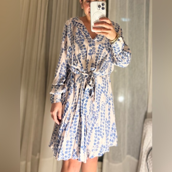Reiss -Marnie Printed Belted Long Sleeve Mini Dress - Picture 3 of 3